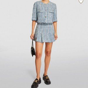 Maje Plaid sliced Flare Skirt